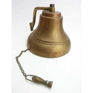 Vintage Solid Copper Ship Bell Nautical Antique Solid Brass Bell School Farm